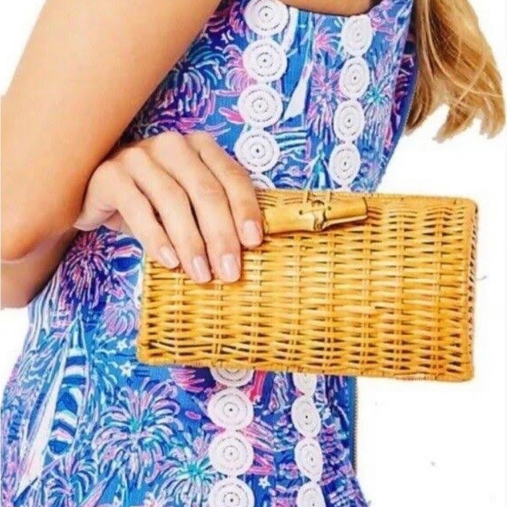 Lilly Pulitzer Wicker Tote Bag and Sunglasses Case - Picture 7 of 7
